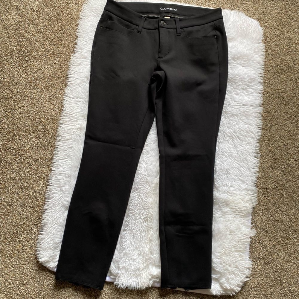Cambio Lilian Cropped Pants Trousers Moto Studded Grommet Zipped Leg Black Sz 10